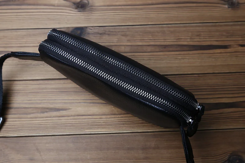 NZPJ Herren-Brusttasche aus echtem Leder, Umhängetasche aus natürlichem Rindsleder, lässige Umhängetasche, sportliche multifunktionale Handy-Hüfttasche – Detail 7