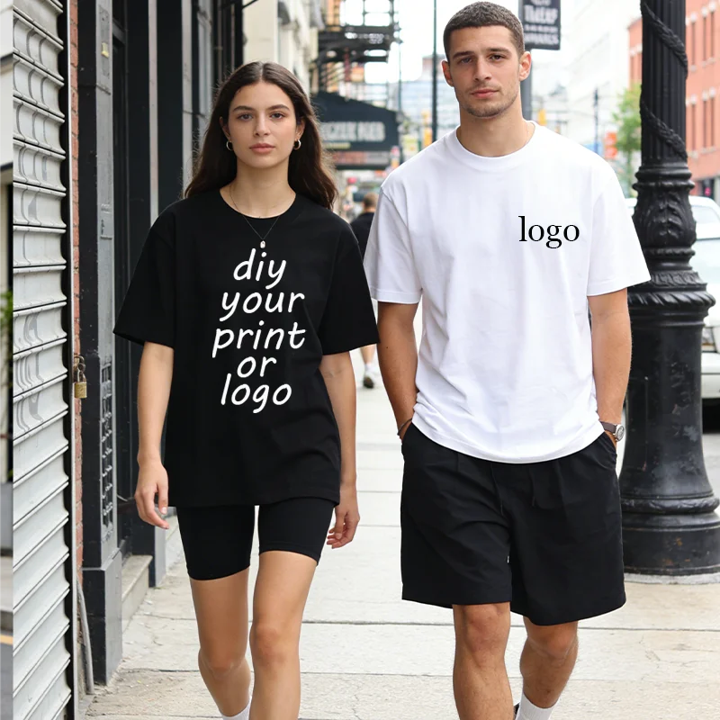 Individuelles T-Shirt DIY mit Ihrem Design, Logo oder Text, Personalisierte Bedruckte Herren-Geschenkidee aus Polyester-Baumwolle mit Kurzarm