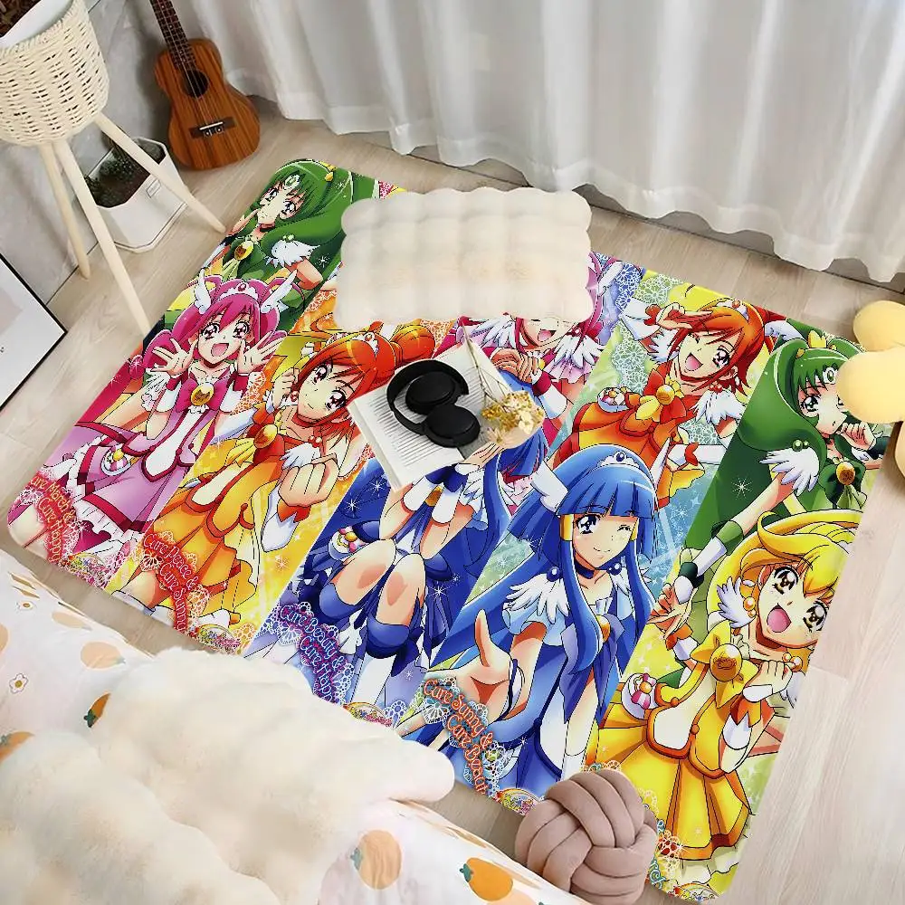 Smile Precure Niedliche Anime-Badezimmermatte, Retro, mehrere Auswahlmöglichkeiten, Wohnzimmer- und Küchenteppich, rutschfeste Nachttischmatten