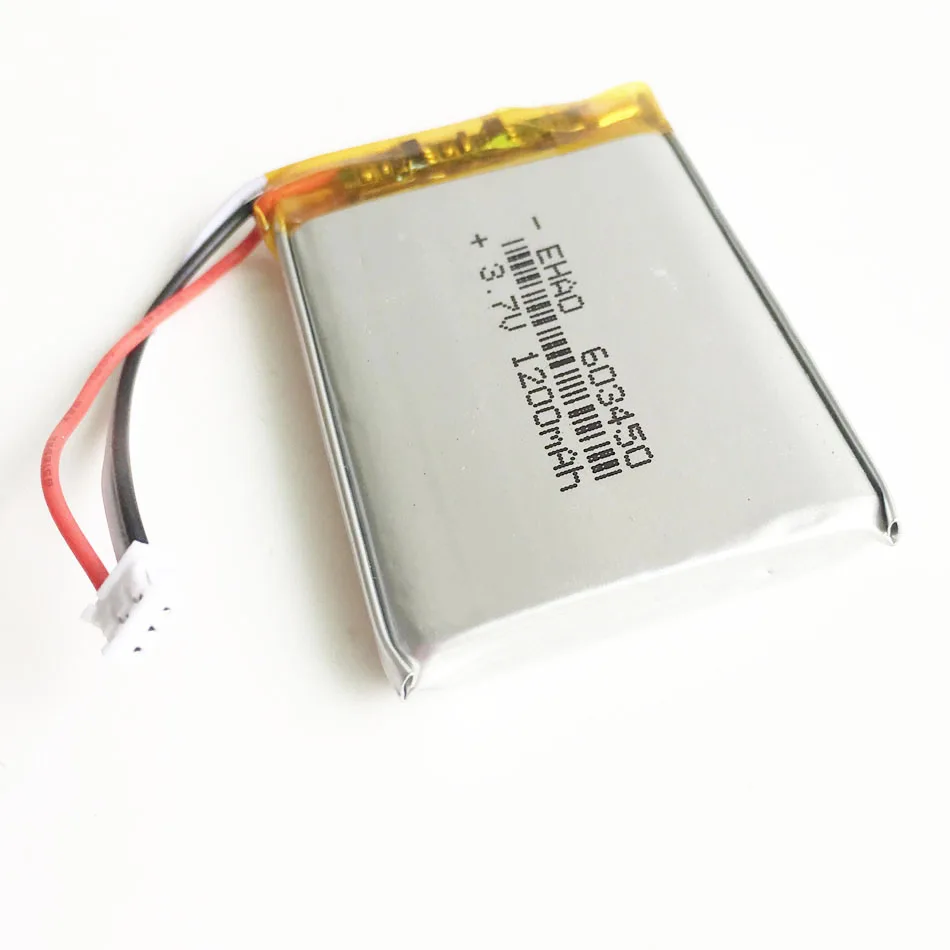 Akumulator LiPo 3,7 V 1200 mAh 603450   + JST ZH 1,5 mm 3-pinowe złącze do kamery PAD Głośnik GPS Laptop Telefon komórkowy