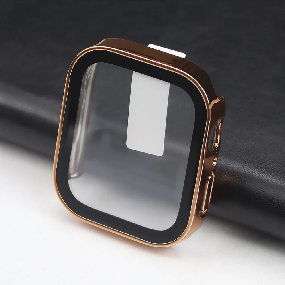 Abdeckung für Apple Watch 10 Gehäuse 46 mm 42 mm 45 mm 41-44-40 mm Displayschutzfolie aus gehärtetem Glas Serie 7 8 9 SE 5 Apple Watch-Zubehör