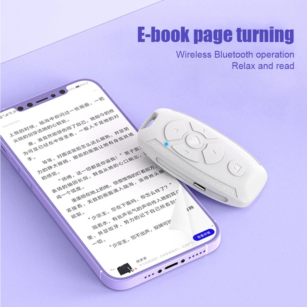 Rechargeable Bluetooth Remote Control Button Wireless Controller Selfie Camera Stick Shutter Release For Phone e-book Page Turn