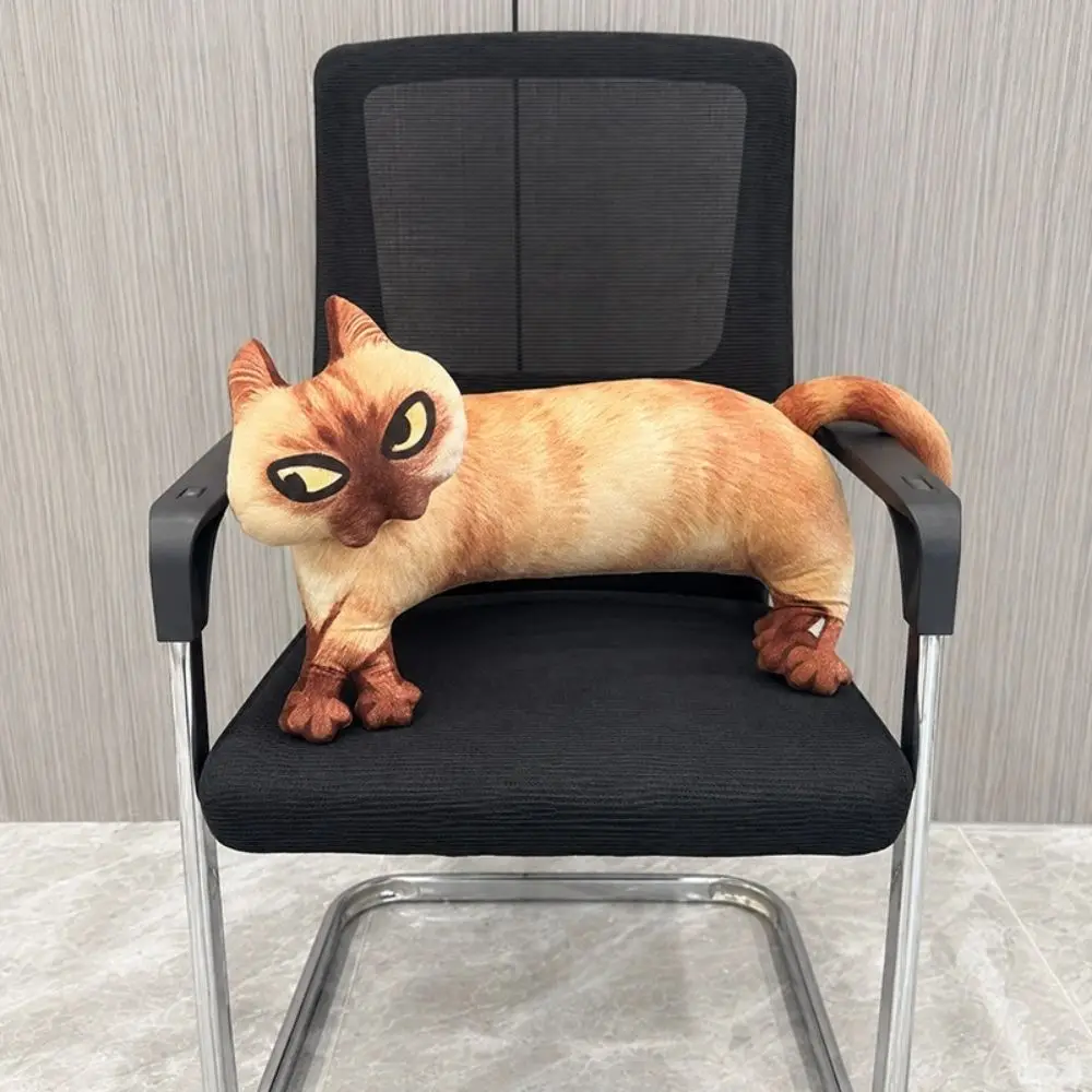 Funny 3D Printing Cat Pendant Stuffed Animal Abstract Doll Cats Pillow Cute Cartoon Realistic Cat Sofa Cushion Bag Charm