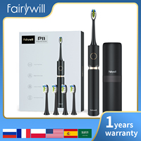 Fairywill Professional Electric Sonic Toothbrush Waterproof Powerful Fast Charging Smart Timer Replacement Heads Travel Case