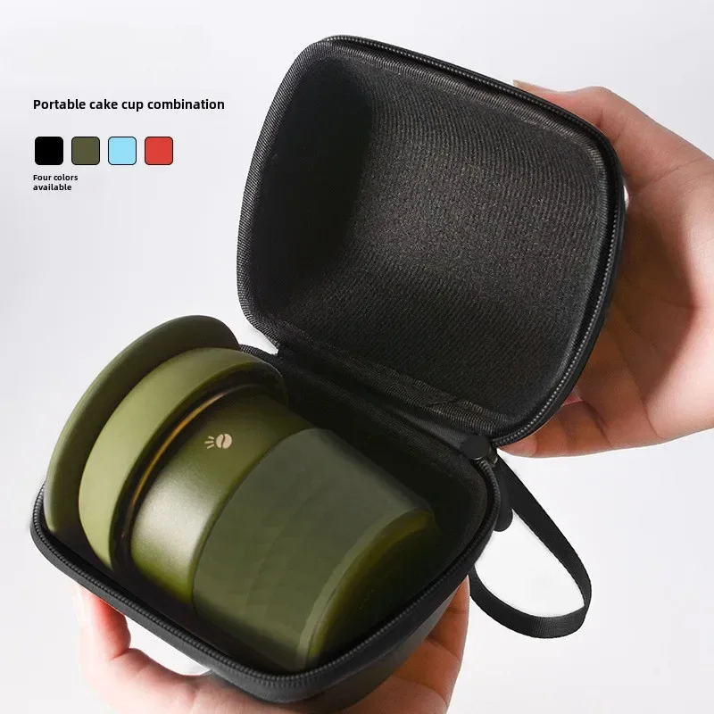 

Travelling Hand Brewed Coffee Set,Outdoor Car Camping Cake Shape Silicone Filter Cups,Starter Set Gift,Stainless Steel Cup