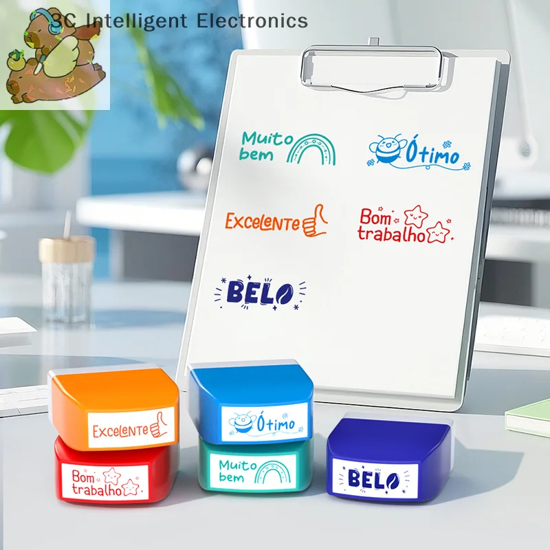 Graded Classroom Stamps Parent Signature Teacher Auto-Refilling Stamp Set Homework Teacher Supplies With Storage Tray