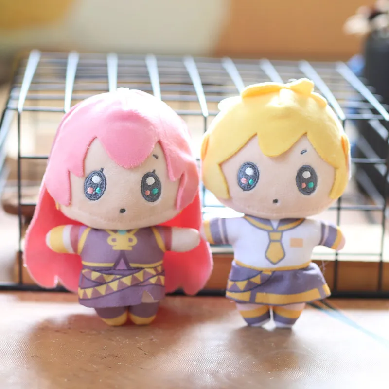Anime 14CM VOOR Hatsune Miku Knuffel KAITO MEIKO Luka Kagamine Rin Len Figuur Gevulde Pop Kawaii Q Versie sleutelhanger Tas Pendan