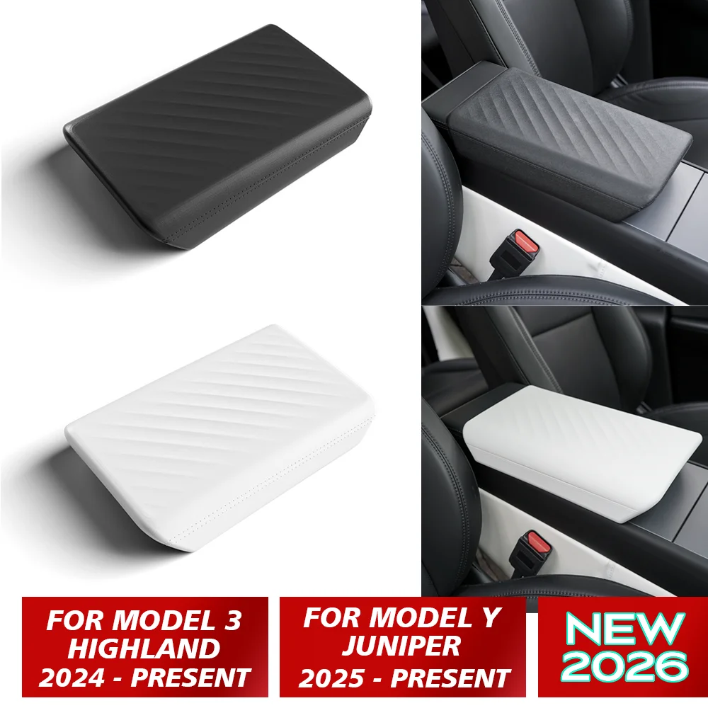 TPE Soft Case Center Console  Lid for Tesla Model Y Juniper Launch 2025 Model 3 Highland 2024  Central Armrest Cover Accessories