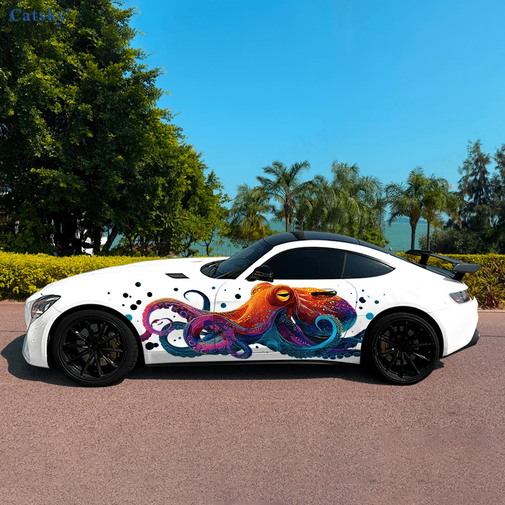 

Colorful Giant Octopus Car Side Sticker Decoration,PVC Waterproof Scratch Resistant Decal, Car Protection, Auto Accessories Gift