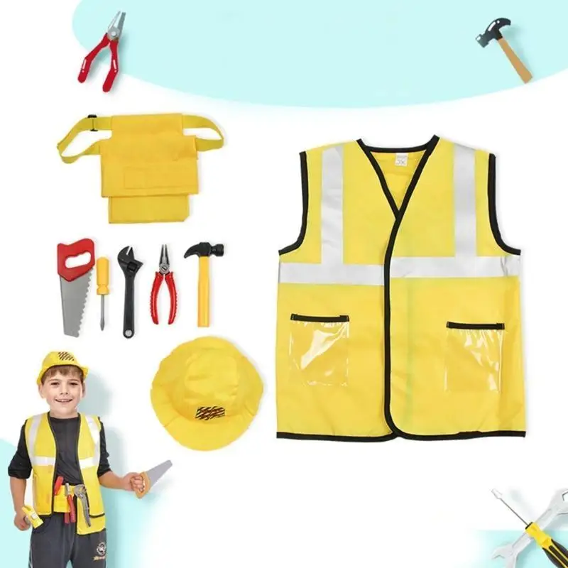 652f 아이 빌더 경력 복장 건설 노동자 의상 할로윈 옷의 옷