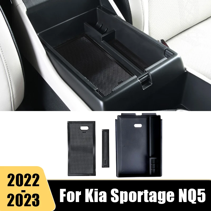 

For Kia Sportage NQ5 2022 2023 Auto Central Console Storage Case Car Armrest Storage Box Plate Organizer Interior Accessories