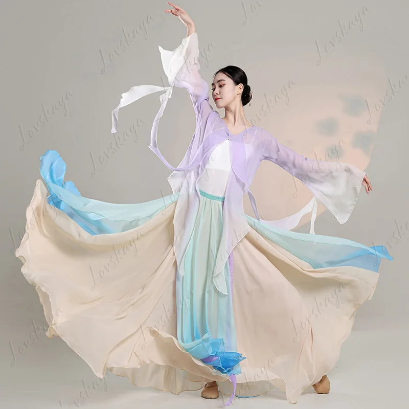 

New Classical Dance Clothes Practice Female Elegant Fairy Hanfu Tops Wind Suit Female