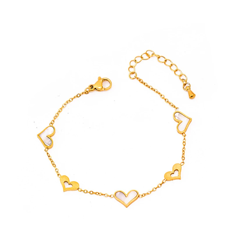 الفولاذ المقاوم للصدأ سلسلة أساور للنساء ، 5 نمط مختلف ، صدف الطبيعية ، القلب ، فراشة ، موضة جديدة ، غرامة مجوهرات ، 316L