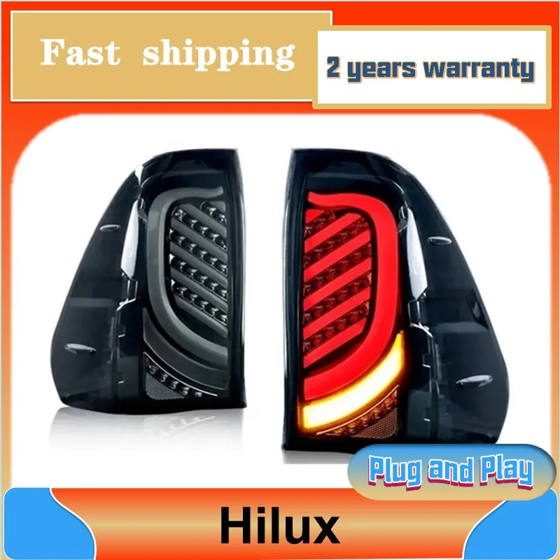 

Стайлинг автомобиля для Toyota Hilux, задний фонарь 2015-2021, Hilux, задние фонари, DRL, противотуманный тормоз, указатель поворота, задний ход