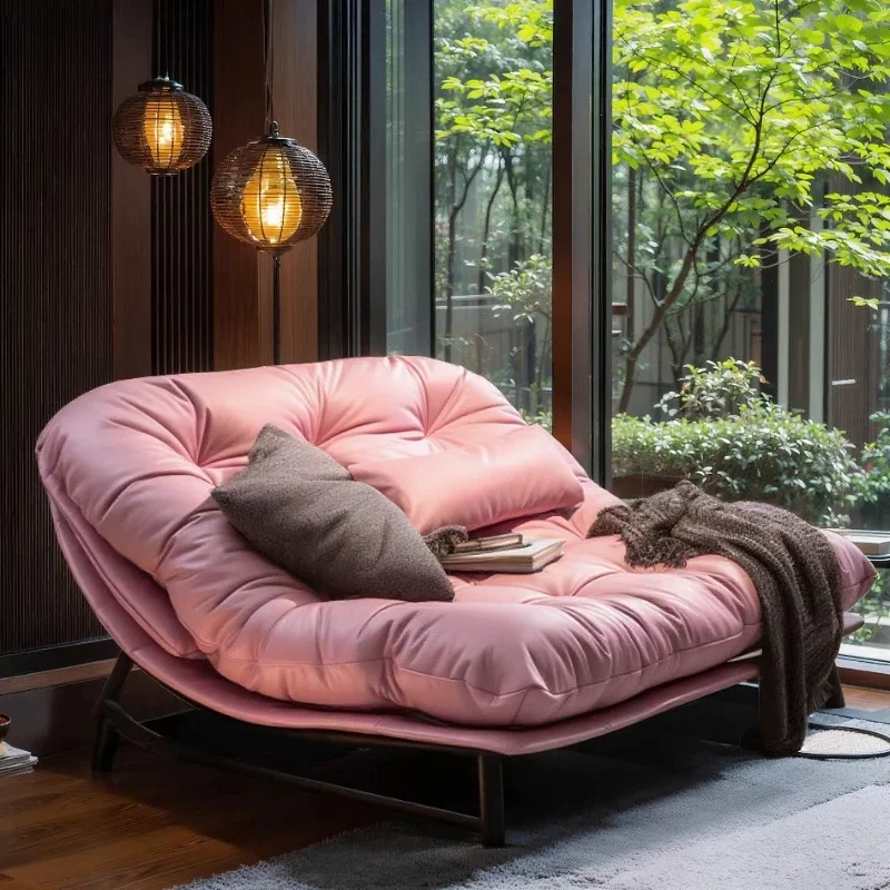 

Living room zen leather reclining chair sofa villa large flat sofa