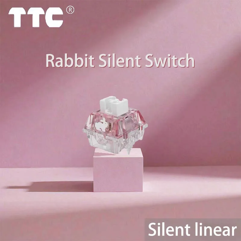 TTC أرنب مفتاح صامت RGB الوردي 5 دبوس 42 جرام مخصص ألعاب الزناد السريع مفاتيح لوحة المفاتيح الميكانيكية سرعة تزييت رائع