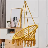 Nordic Cotton Rope Hammock Chair Handmade Knitted Indoor Outdoor Kids Swing Bed Adult Swinging Hanging Chair Hammock