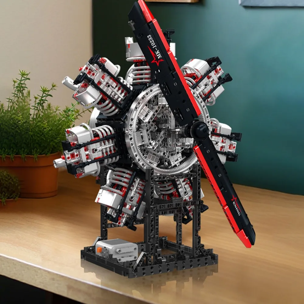 Mould King 10233 Model Silnika Radialnego Zestaw Konstrukcyjny 3089 Elementów Lotnictwo STEM Z Napędem Elektrycznym Dla Dzieci Dorosłych Kreatywny Prezent