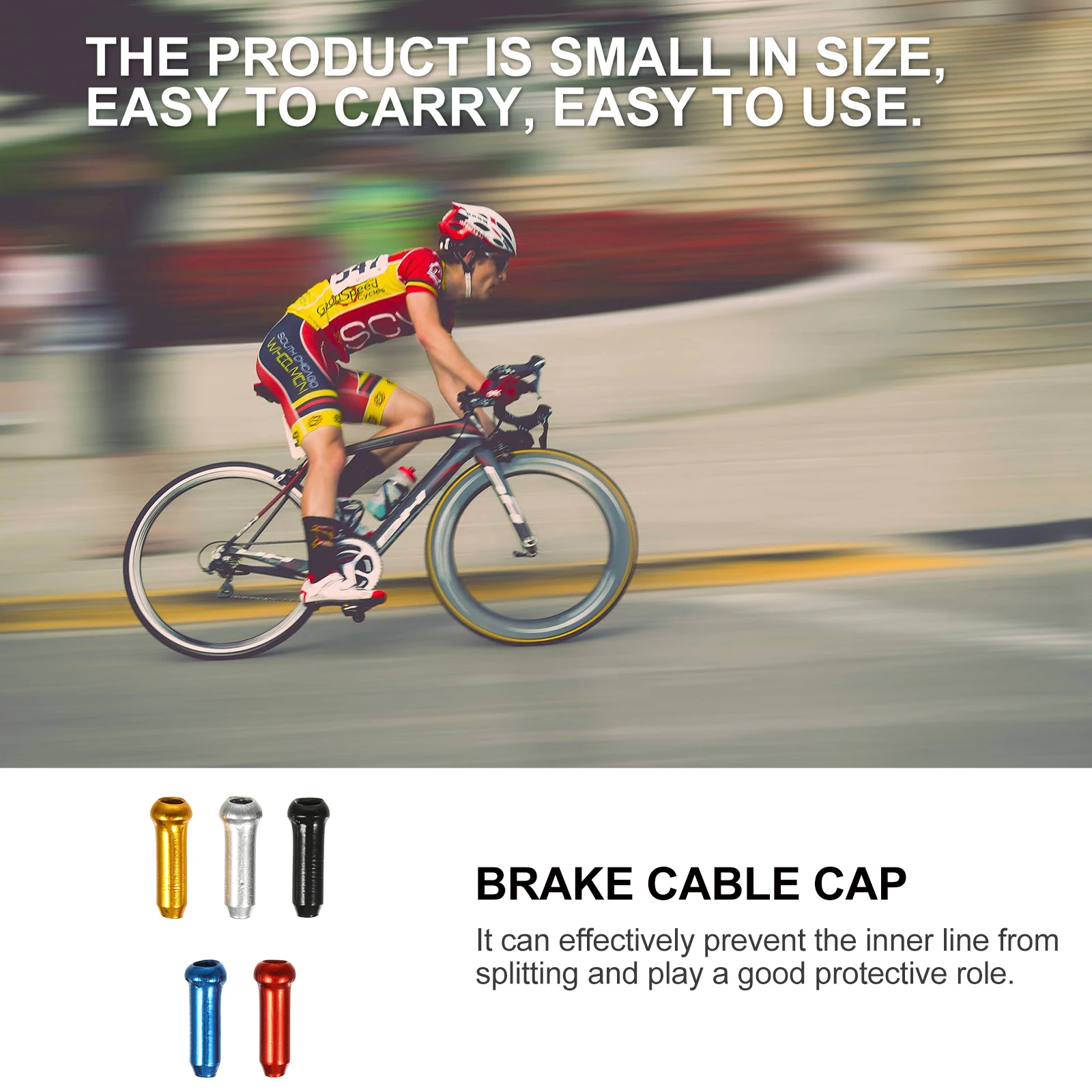 

50pcs Brake Line Cap Wire End Inner Bike Noodle Cable Cover Ends Bicycle Accessories Durable Material Efficient Use Protective
