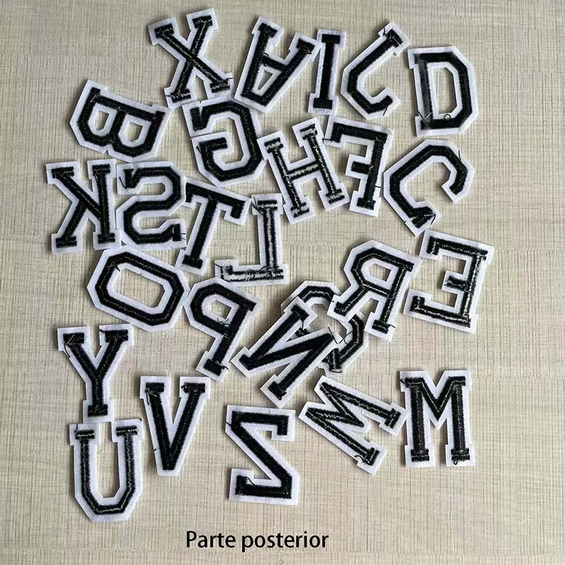 26 Stück/Set, A~Z farbige Alphabetbuchstaben Stickerei-Applikationen, Aufbügelbare Patches, thermoadhäsive Stoffkleidungsaufkleber – Detail 8