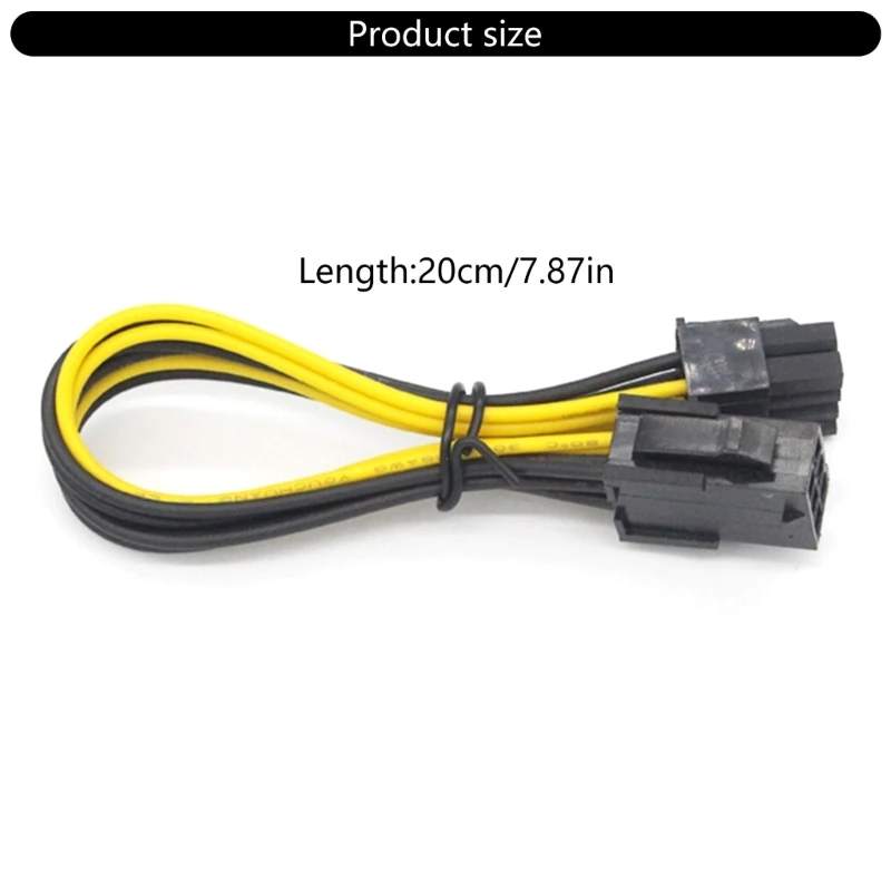 GPU Video Card Power Cable Extension PCIe 6Pin Male to 8Pin Female Connectors Cable 601B