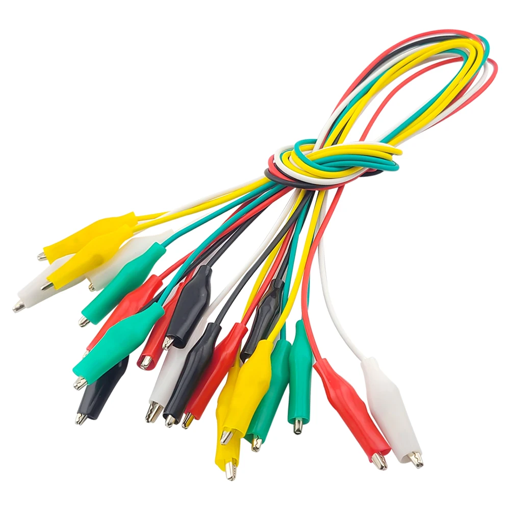 10PCS/Lot 46CM Test Jumper Wire DIY with Double Alligator Clips for Electrical Lead Testing