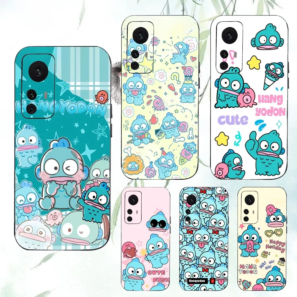 H-Hangyodon S-Sanrio Phone Case For Xiaomi 11 Redmi Note 11 5G 8T 9A 9 10T Note8Pro Note9 12SUltra Black Case