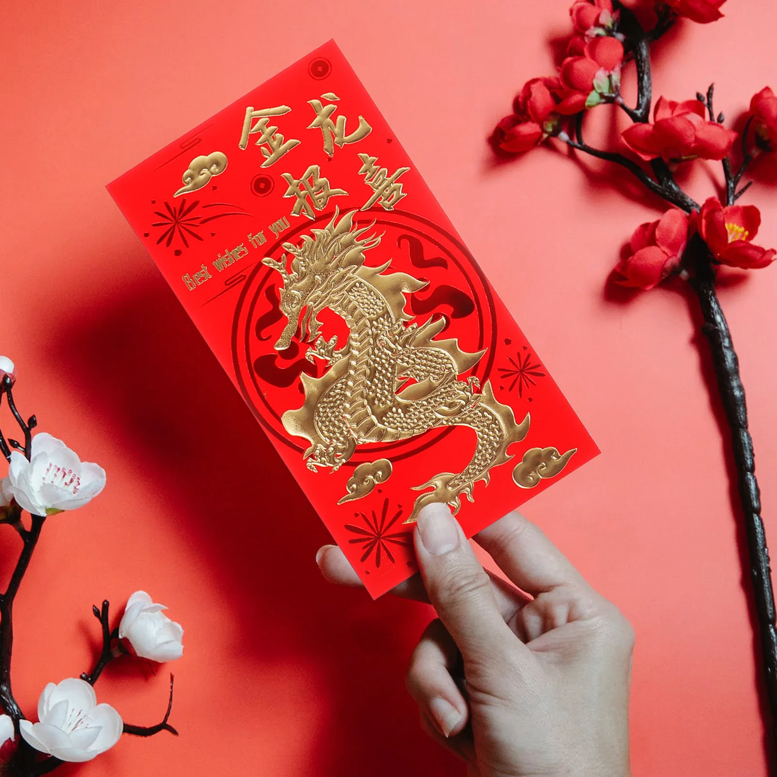 

30pcs Chinese New Year Red Envelopes Dragon Pattern Festival Paper Red Packets For 2024 Year Of Dragon Lunar Spring Festival
