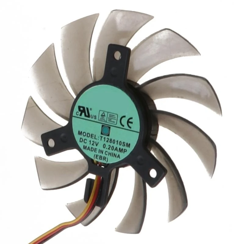 

2PCS/lot T128010SM 3Pin Mining Fan For GTX 460 465 560 Ti 580 650 750Ti GT440 GT610 Graphics Video Card Cooling Fans best sale