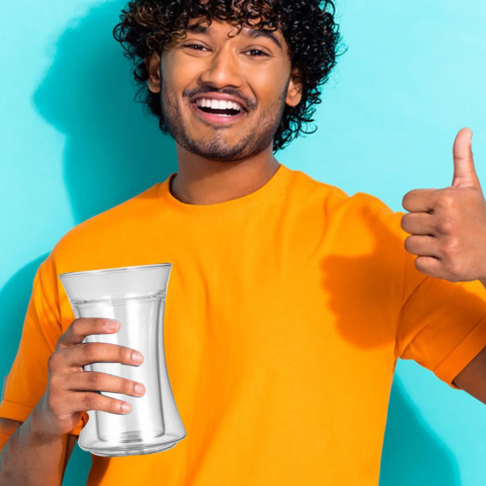 

Double Wall Glass Cup Reusable Portable Drinking Glass Milk Tea Juice Cold Brew Party Drink Glasses for Drinking