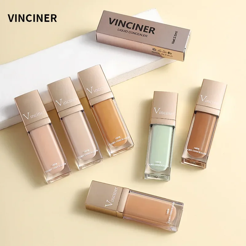 VINCINER-Correcteur léger pour la peau, fond de teint liquide, éclaircissant naturel, durable, imperméable, hydratant, maquillage, 6 documents, nouveau