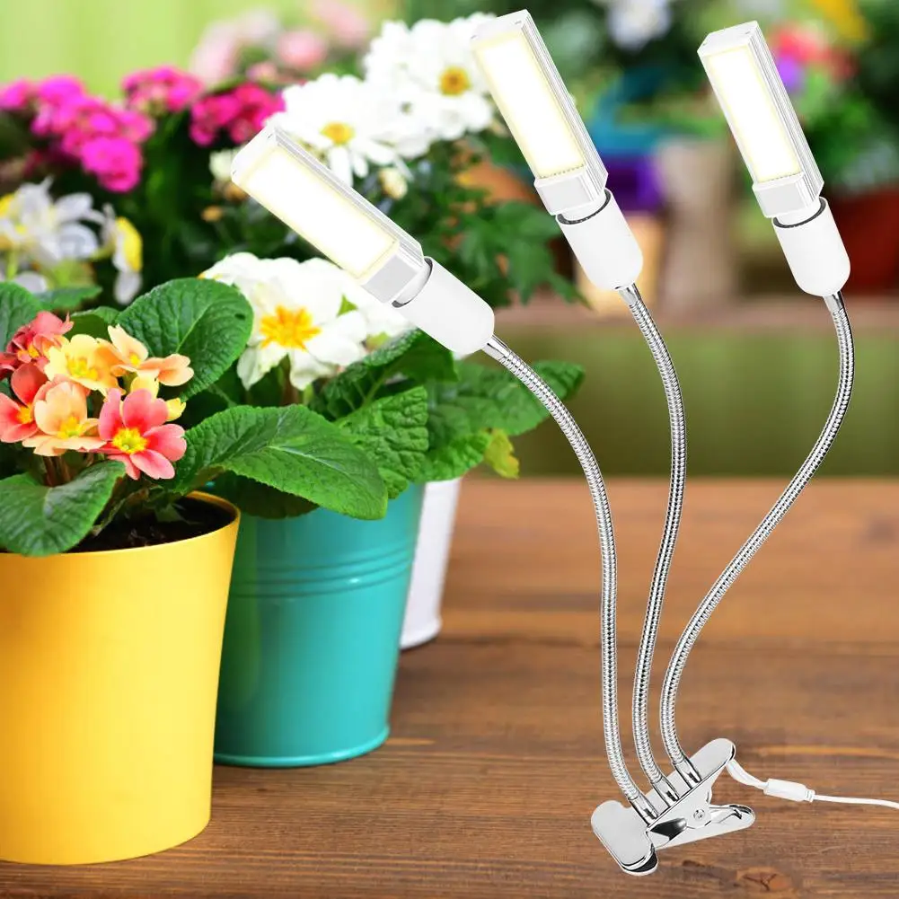 3 Head Full Spectrum LED Grow Light for indoor Plant Growth White Light for home Flowers AliExpress