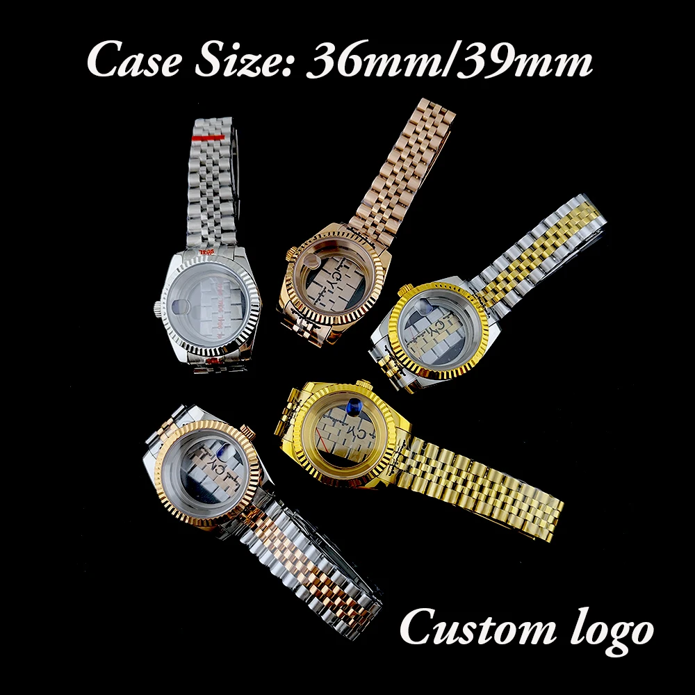 

Корпус для мужских часов NH35, 36 мм/39 мм, корпус из нержавеющей стали, корпус с индивидуальным логотипом, подходит для механизма NH35, аксессуары для часов.