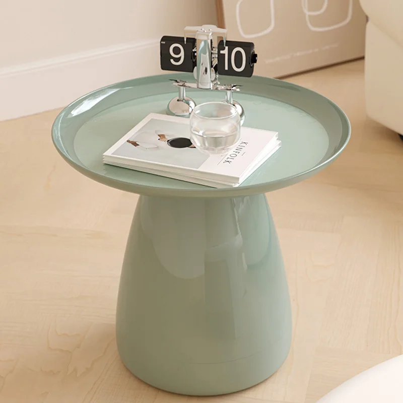 Nordic Coffee Table Small White Plastic Tray Living Room Round Side Corner Coffee Table Bedroom Mesa Auxiliar Salon Furnitures