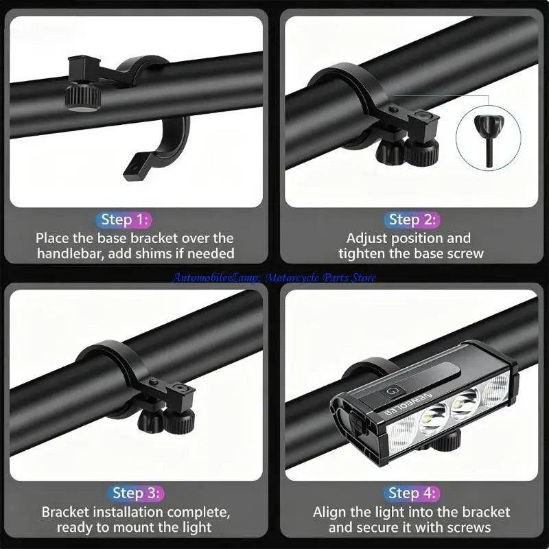 H7BD Adjustable Bike Light Bracket with Fit Inserts for Road Cycling