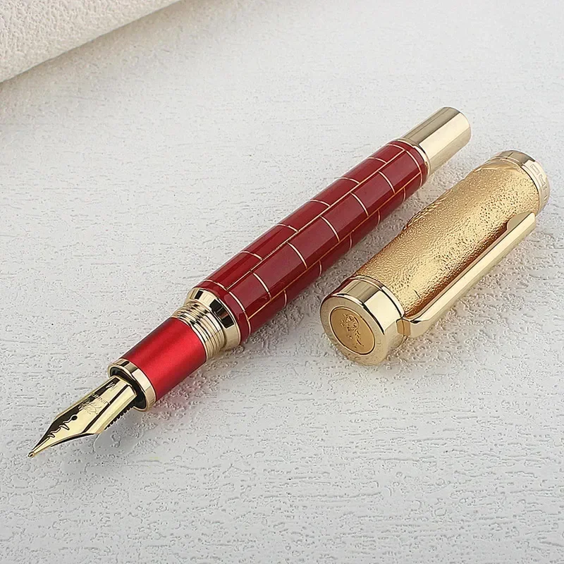 JINHAO نبضات القلب رقم 6 المعادن WUDAO قلم حبر بوذا Tathagata نمط Cassock غطاء القلم طالب الكتابة هدية الأعمال