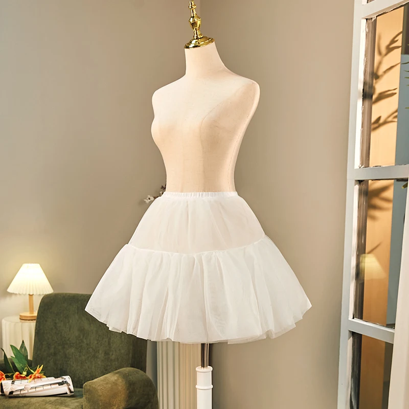 White Tulle Skirt Woman Fluffy Petticoat Lolita Short Puffed Petticoat Luxury Women\'s Tulle Mini Skirt Crinolinas For Girls