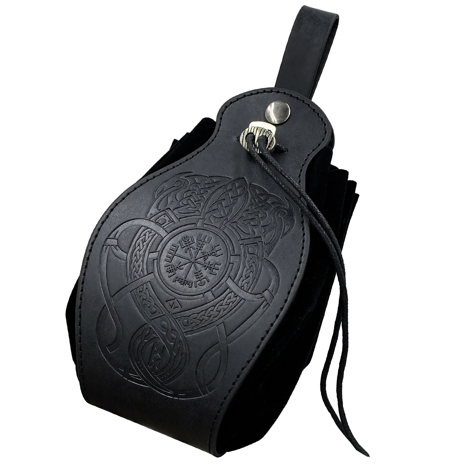 Bolsa de dinero vikinga Medieval, accesorios de Cosplay Medieval, cinturón colgante, bolsa de dados, monedero con cordón de cuero sintético para hombres y mujeres