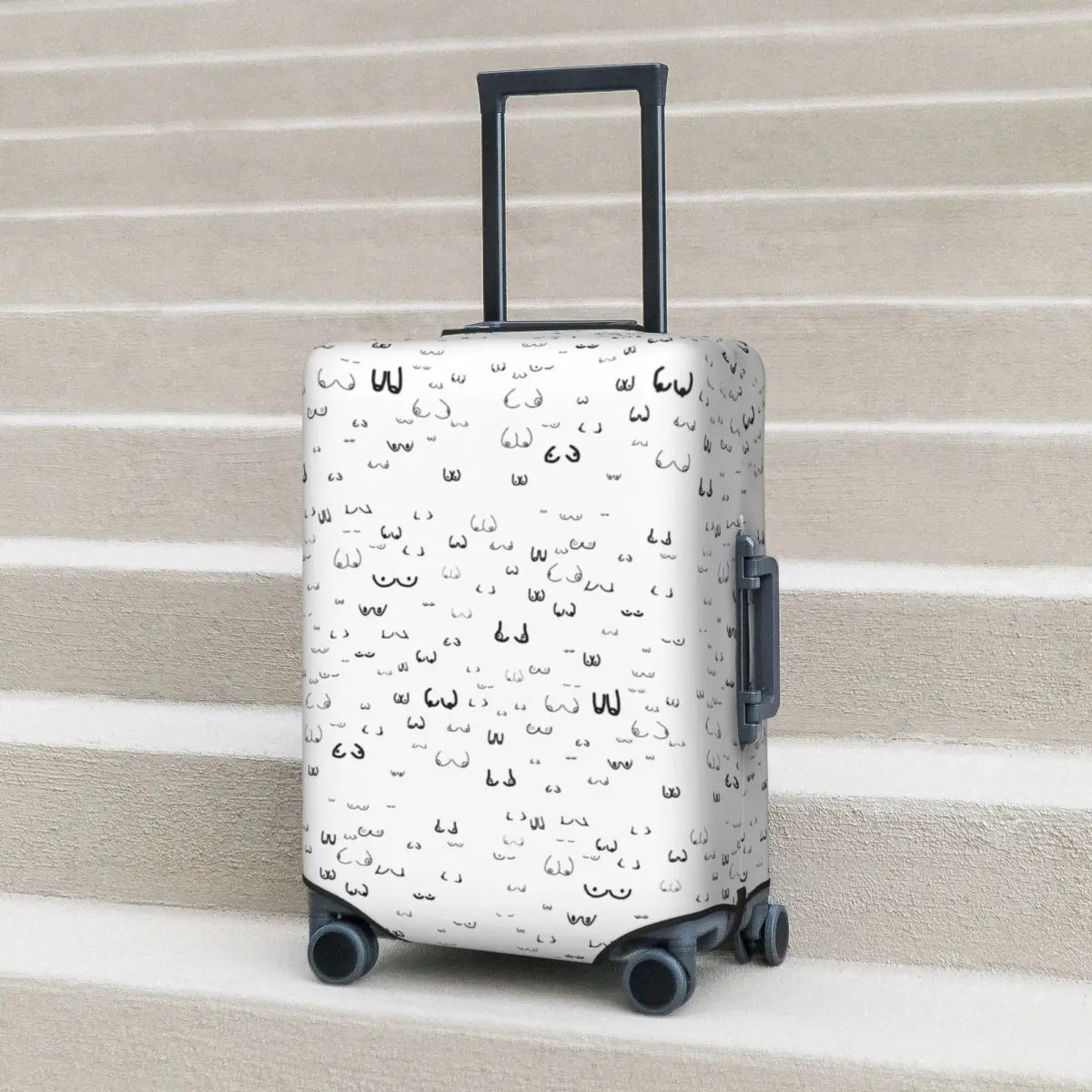 

Boobs (white Background) Suitcase Cover Protection Elastic Trip Luggage Protector Covers for 18-32 Inch