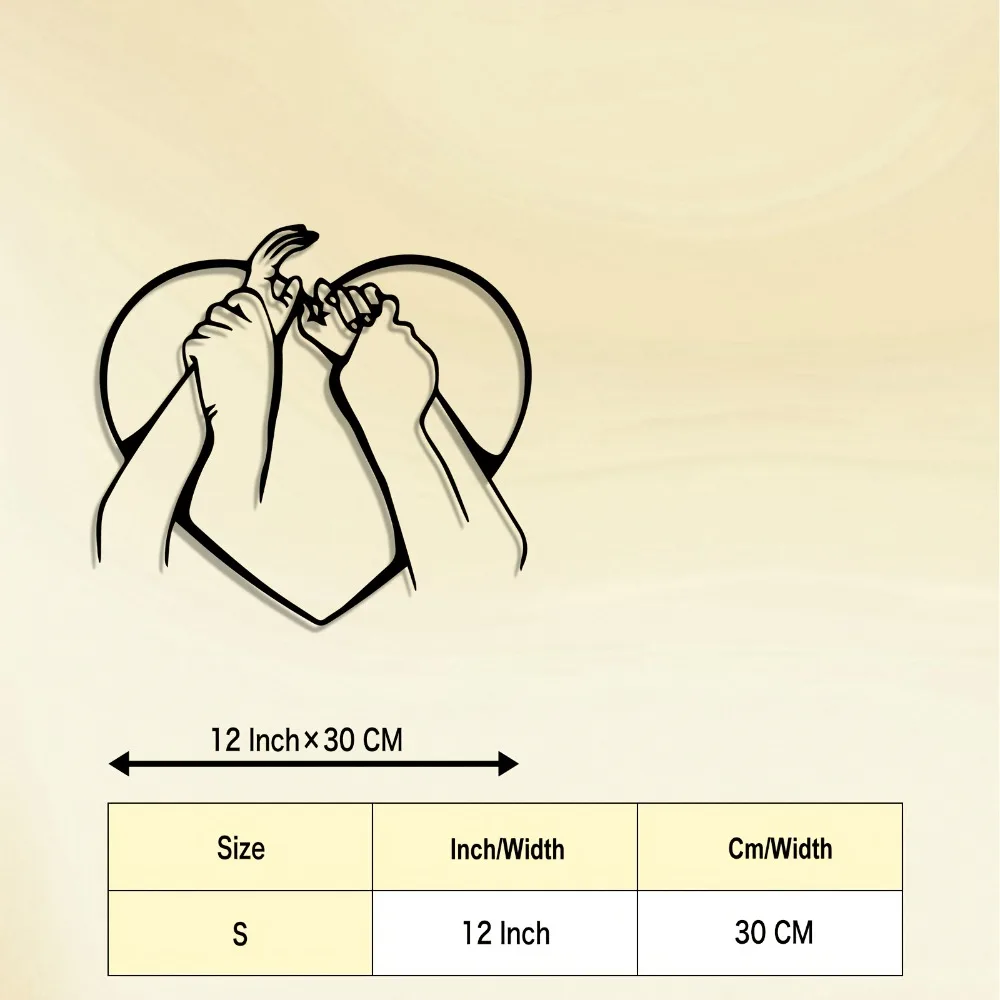 CIFBUY Wrought Iron Wall Art Romantic Couple Hands Sculpture Metal Statue for Bedroom Living Room Home Decor Easy to Hang
