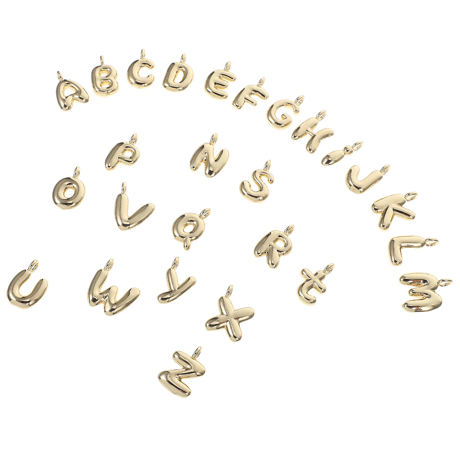 

26Pcs Letter Pendants Gold Plated Mini Alphabet Charms Glossy Finish for Necklace Bracelet Keychain Jewelry Accessories