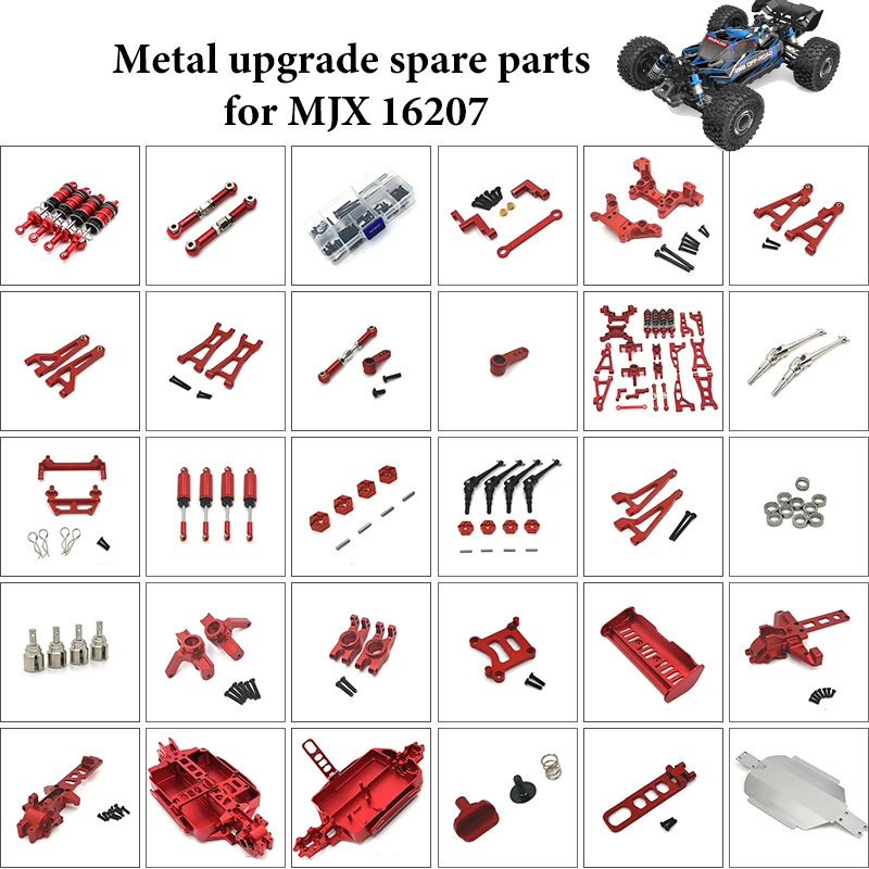 

Aluminum Alloy Suspension Arm Cup Set Upgrade Metal Parts Accessories for Mjx Hyper 1/16 Go RC Car 16207 16208 16209 H16 H16BM