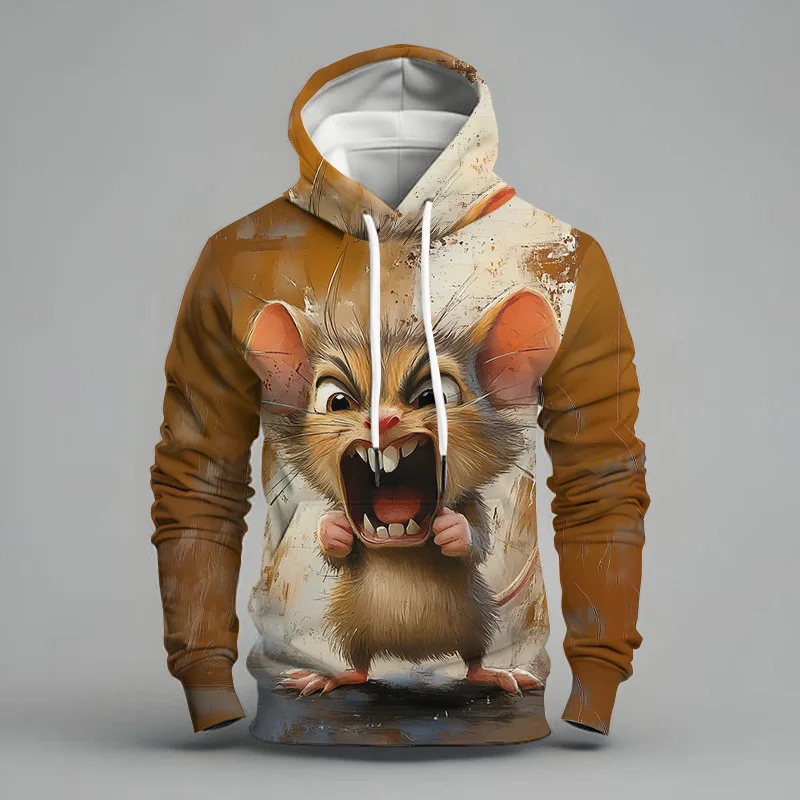 

Толстовки с животным узором, мышь, курица, 3D принт, мужские и женские толстовки с капюшоном, большие пуловеры Y2k, спортивный костюм, мужские топы, одежда