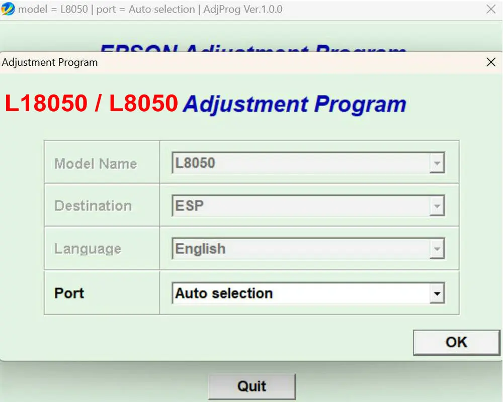 Imagem -06 - Programa de Código de Software V1.0.0 Adjprog Impressora de Ajuste para Técnico Epson Ecotank L8050 L18050 L18058 L8058 L8050 L18050
