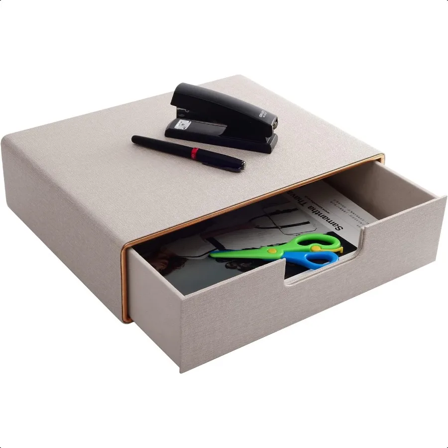 

PU Leather Stackable Organizer DrawerExecutive Office plies Desktop Filing A4 File Cabinet Holder for Jewelry Bill Paper Docume