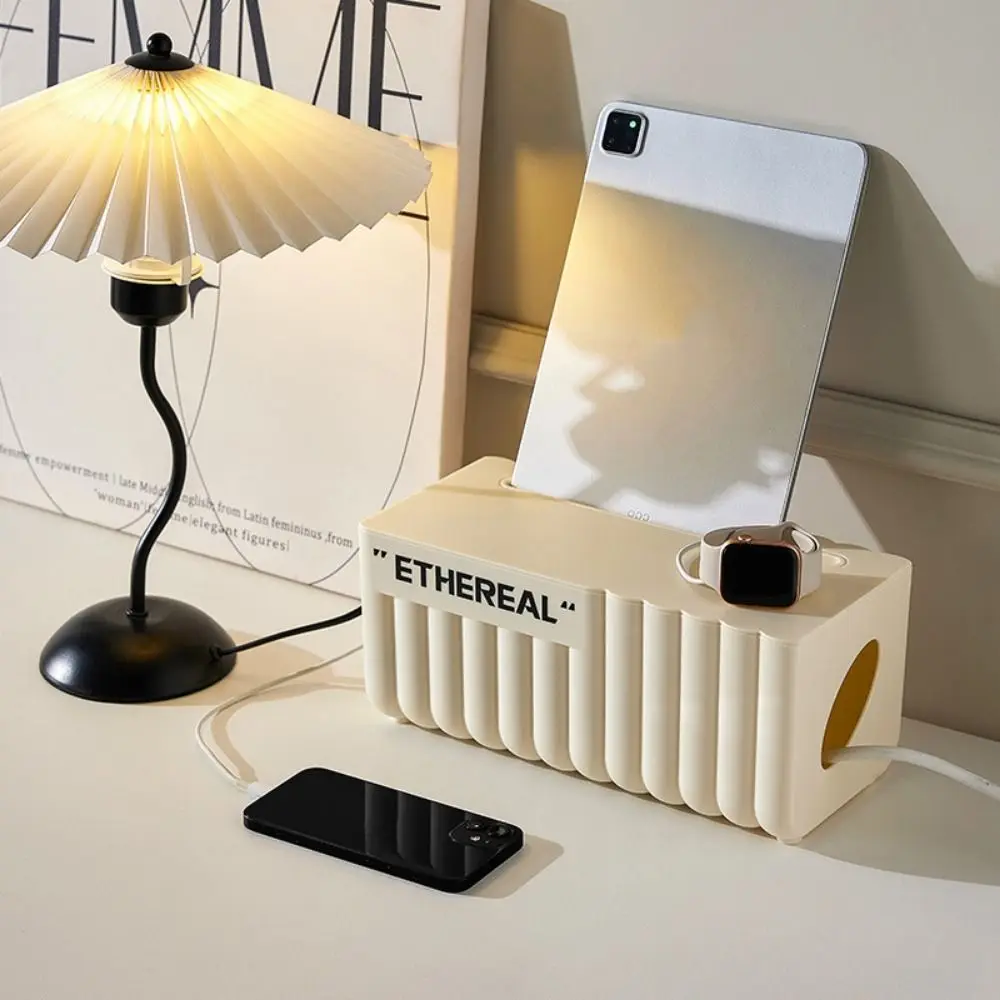 Multifunctional Plastic Large Cable Management Box Waterproof Dustproof Wire Socket Storage Box with Lid Cord Hider Box Desktop