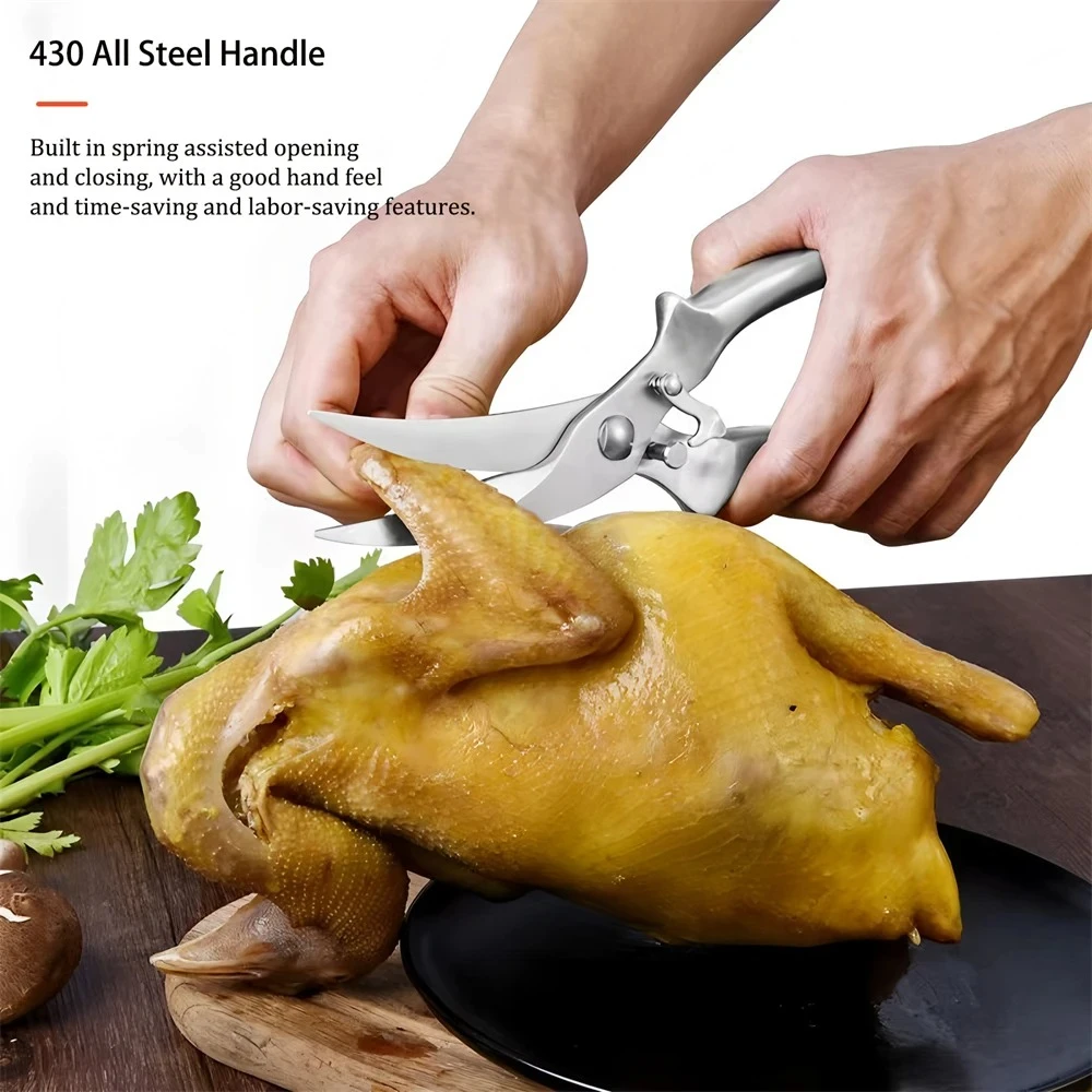 Multipurpose Strong Scissors High Stainless Steel Chicken Ultra Sharp Scissors Fish Chicken Bone Scissors Kitchen Tools
