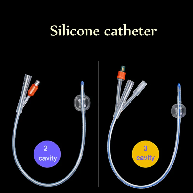 medical silicone Foley catheter Urology male and famale 2/3 way urinary catheter Clinical teaching traumatic pistol