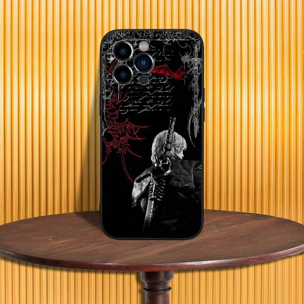 Casing Ponsel Dante D-Devil M-May Cry D-DMC2 Untuk iPhone 17,16,15,14,13,12,11,Pro,Max,Plus,X,XS,SE4,E,Mini, Casing Hitam Lembut