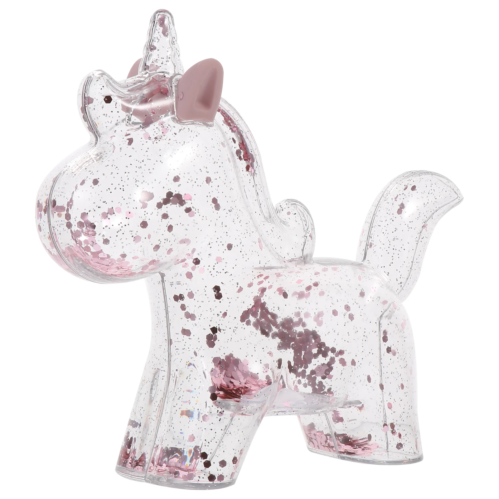 

Unicorn Money Bank Transparent Plastic Piggy Decor Cartoon Coin for Kids Storage Jar Ornaments Saving Pot